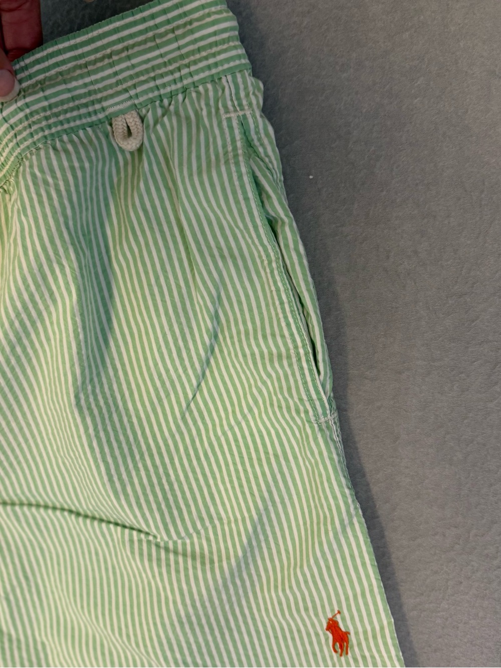 Polo Ralph Lauren Men's Traveler Seersucker Swim Trunks Green Med Old Money Prep - Picture 7 of 12